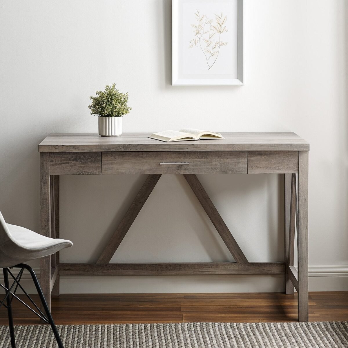 A-Frame Rustic Desk Console Table - Image 4