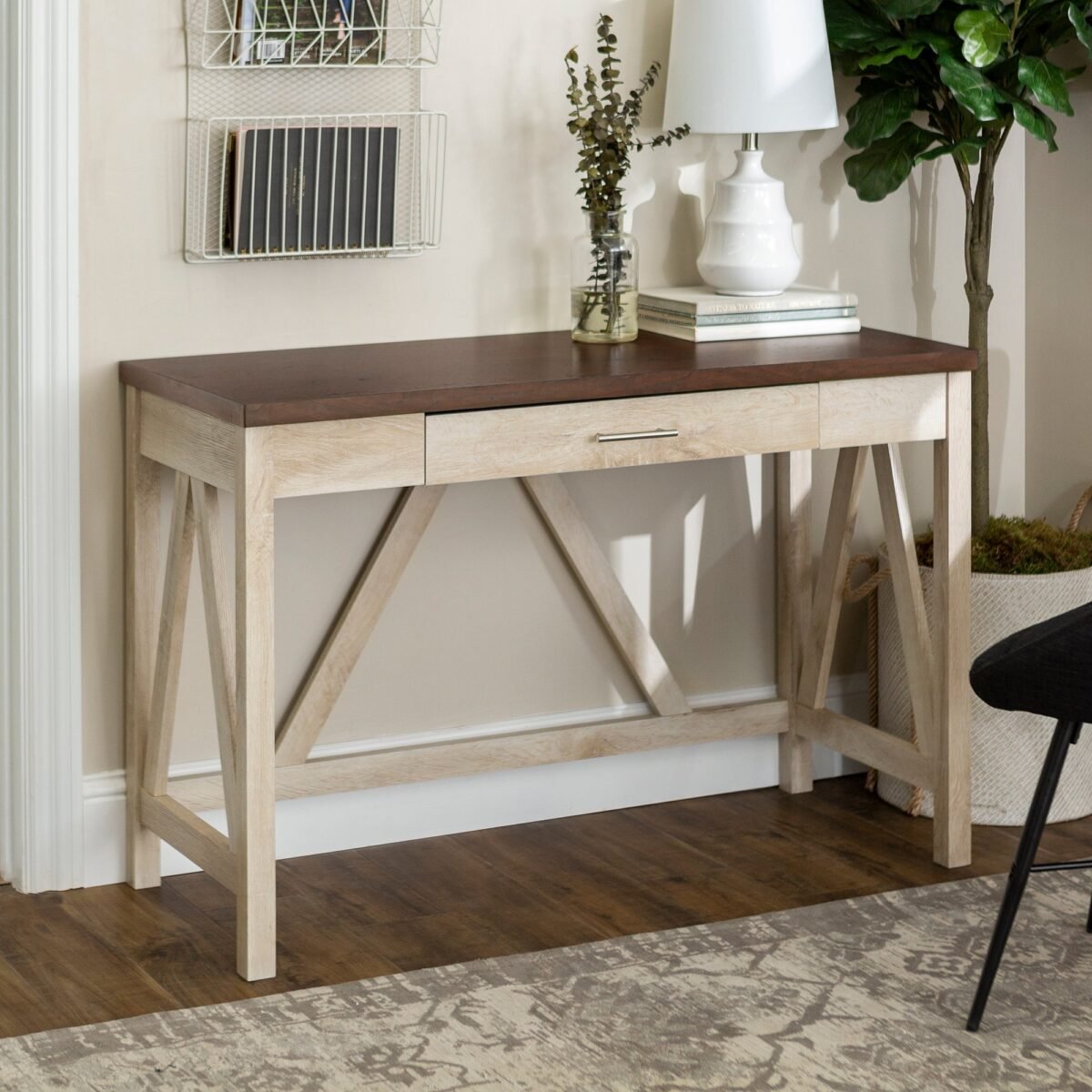 A-Frame Rustic Desk Console Table - Image 6