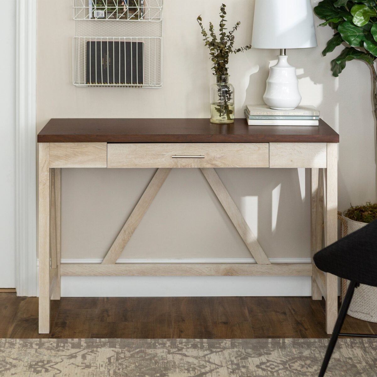 A-Frame Rustic Desk Console Table - Image 7