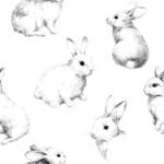 Hand drawn Bunnies Kids Wallpaper - Image 2