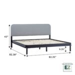 Annette Contemporary Upholstered Headboard Curved Wood Bed Frame - Image 8