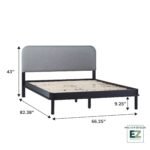 Annette Contemporary Upholstered Headboard Curved Wood Bed Frame - Image 18