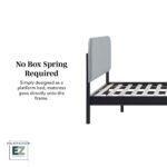 Annette Contemporary Upholstered Headboard Curved Wood Bed Frame - Image 7