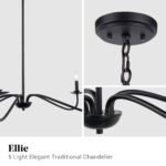 Ellie 5-Light Elegant Industrial Dimmable Chandelier - Image 5