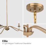Ellie 5-Light Elegant Industrial Dimmable Chandelier - Image 28