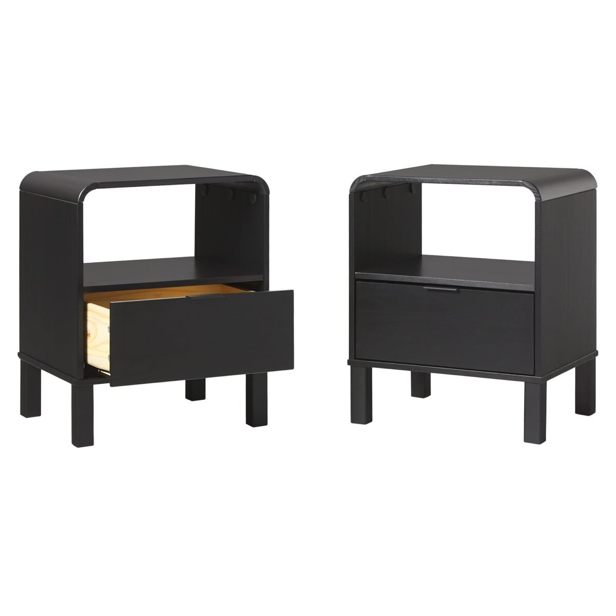 Elias Modern Curved-Frame Solid Wood Nightstand - Image 24