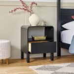 Elias Modern Curved-Frame Solid Wood Nightstand - Image 17