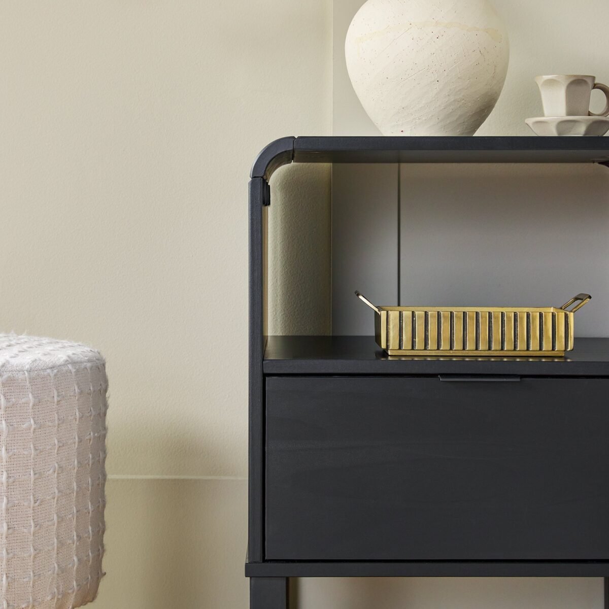 Elias Modern Curved-Frame Solid Wood Nightstand - Image 14