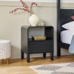 Elias Modern Curved-Frame Solid Wood Nightstand - Image 11