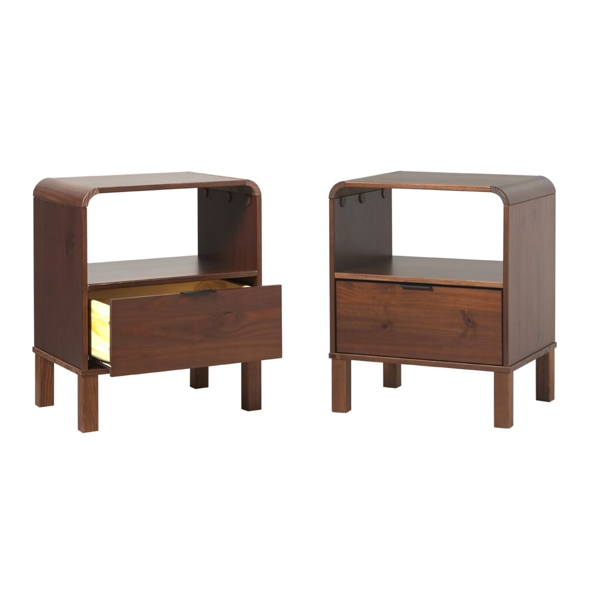 Elias Modern Curved-Frame Solid Wood Nightstand - Image 21