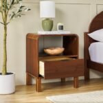 Elias Modern Curved-Frame Solid Wood Nightstand - Image 5