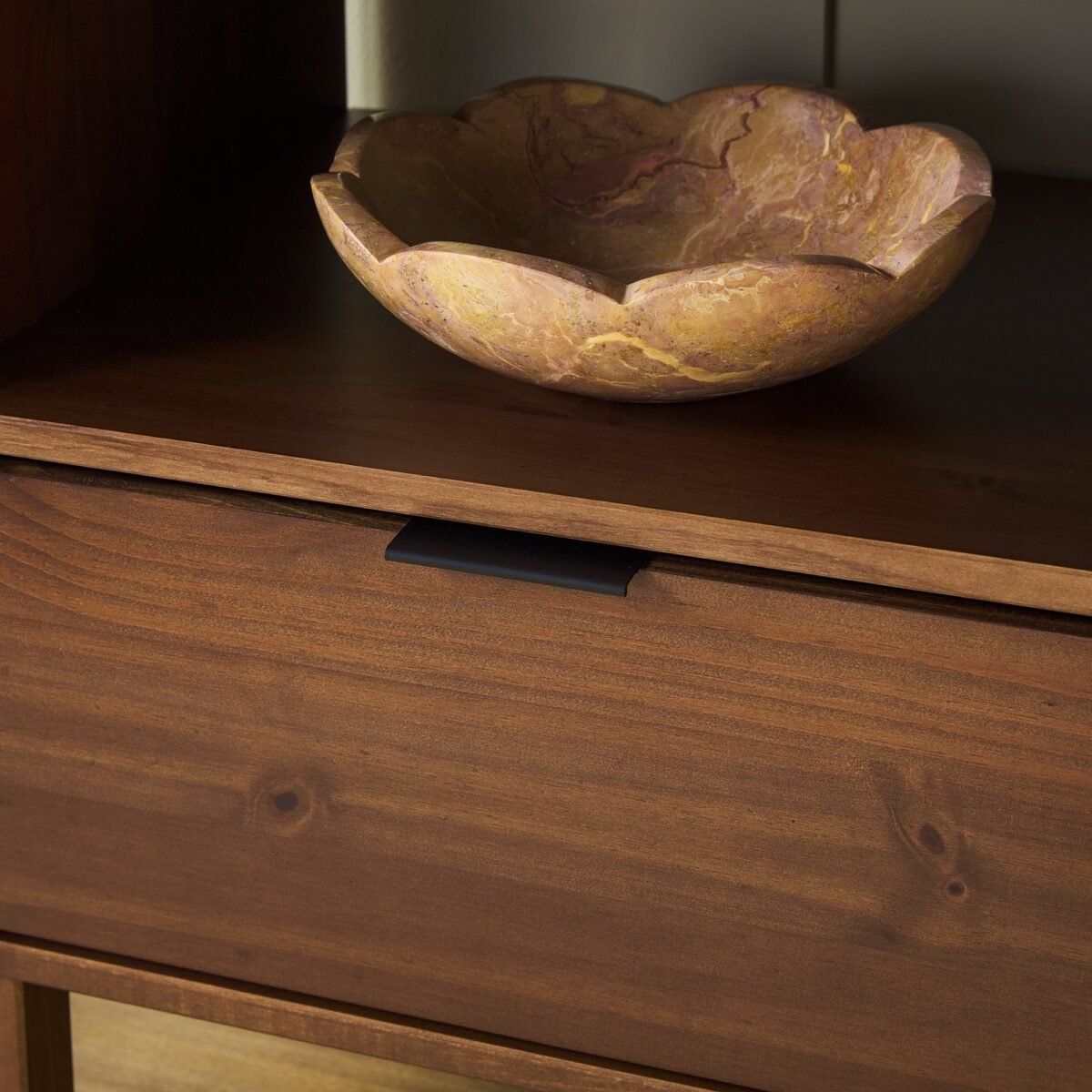 Elias Modern Curved-Frame Solid Wood Nightstand - Image 7