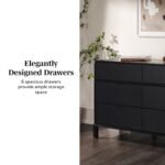 Elias 6-Drawer Contemporary Dresser with Curved Top - Image 2