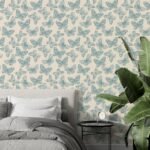Whimsical Butterfly Wallpaper - Soft Blue Vintage Wallpaper - Image 7