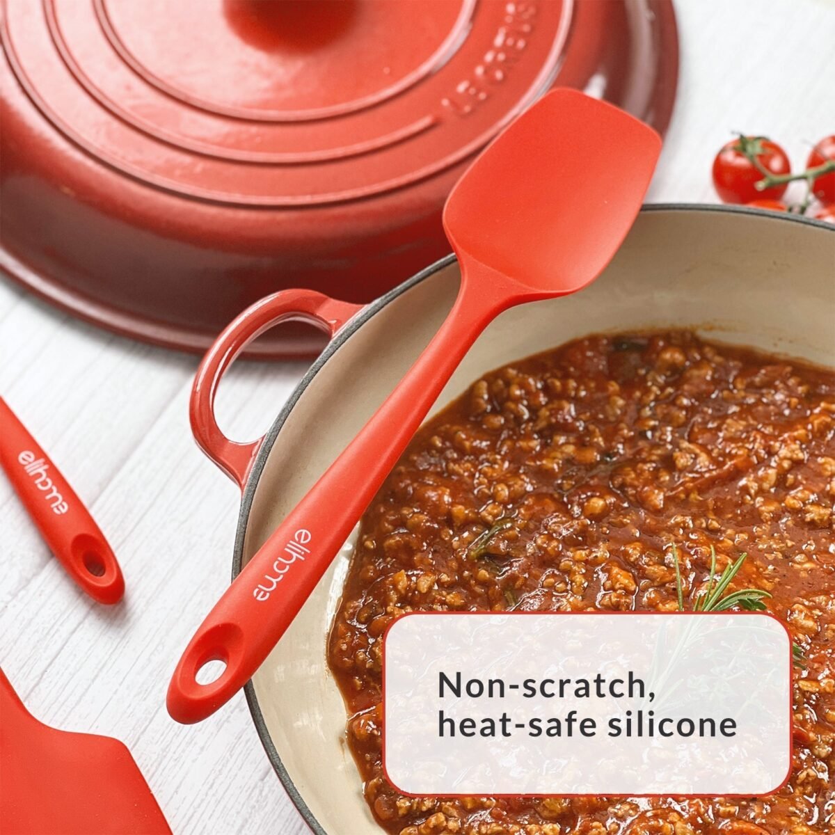 3 Piece Silicone Spatula Set - Red - Image 9