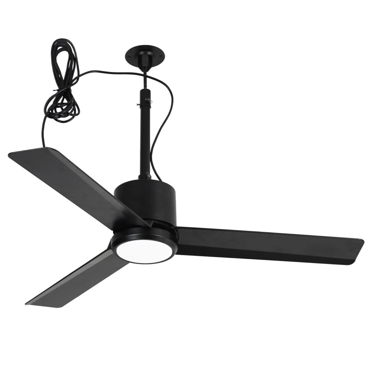 42 Inch Rhine Indoor/Wet Outdoor IP65 Black Anywhere Waterproof Ceiling Fan with LED Light and Convenient Hanging Hook - Image 1