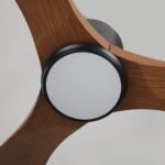 42 Inch Patio Guard IP65 Outdoor DC Motor Black Modern Hanging Buckle Downrod Ceiling Fan with Light - Image 3