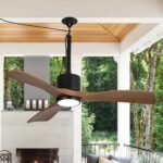 42 Inch Patio Guard IP65 Outdoor DC Motor Black Modern Hanging Buckle Downrod Ceiling Fan with Light - Image 10