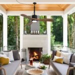 42 Inch Patio Guard IP65 Outdoor DC Motor Black Modern Hanging Buckle Downrod Ceiling Fan with Light - Image 11