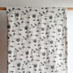 Luxurious 100% Linen Gray Hydrangea Tablecloth - Handcrafted Elegance, 70" x 108"