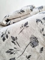 Luxurious 100% Linen Gray Hydrangea Tablecloth - Handcrafted Elegance, 70" x 108" - Image 5
