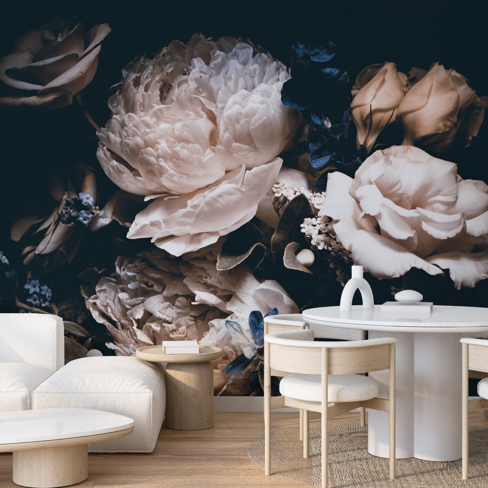Large Dark Peony Mural Wallpaper - Image 1