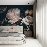 Large Dark Peony Mural Wallpaper - Image 2