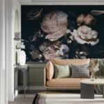 Large Dark Peony Mural Wallpaper - Image 6