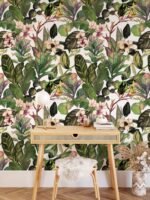 Green Tropical Leaves Wallpaper Mural - Image 4