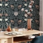 Retro Floral Peel and Stick Wallpaper - William Morris Wallpaper