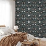 Retro Floral Peel and Stick Wallpaper - William Morris Wallpaper - Image 2