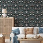 Retro Floral Peel and Stick Wallpaper - William Morris Wallpaper - Image 4