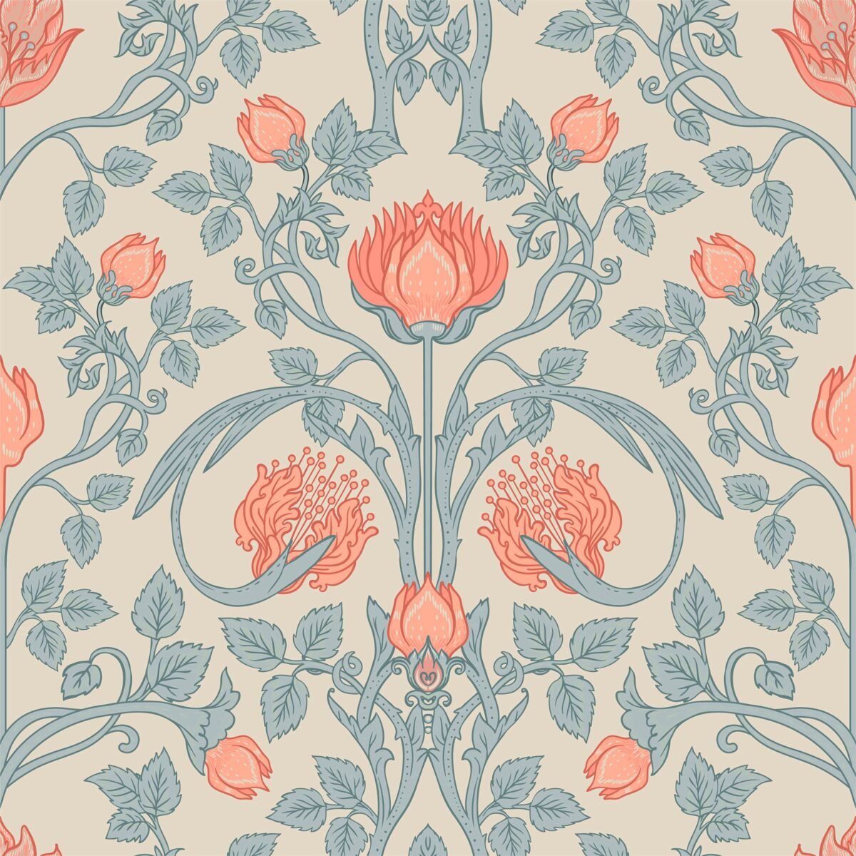 William Morris Inspired Wallpaper - Pimpernel Pattern - Image 2