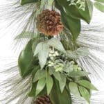 Lifelike 6' Magnolia, Eucalyptus, Pinecone & Needle Pine Garland - Elegant Seasonal Decor - Image 9