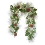 Lifelike 6' Magnolia, Eucalyptus, Pinecone & Needle Pine Garland - Elegant Seasonal Decor - Image 4