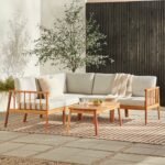 Circa Modern 6-Piece Spindle Solid Wood Outdoor Sectional and Coffee Table - Image 13