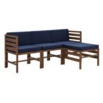 Sanibel 4 Piece Modular Acacia Set with Ottoman