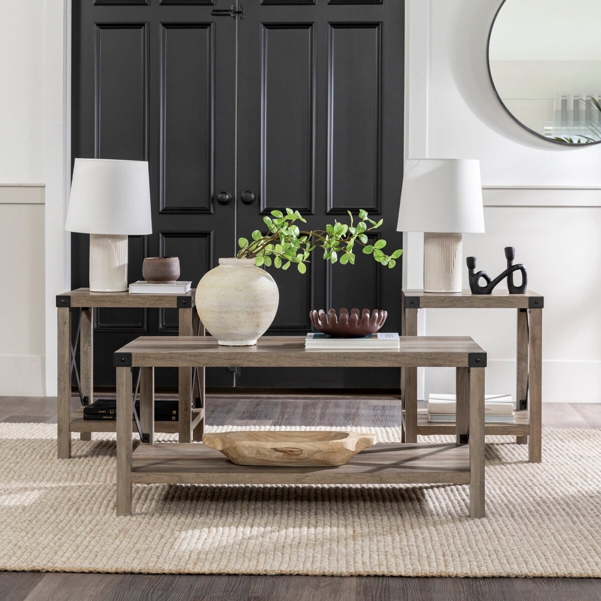 3-Piece Barndoor Accent Table Set - Image 2