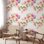 Delicate Watercolor Spring Flowers Wallpaper Mural - Image 3