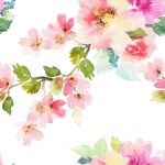 Delicate Watercolor Spring Flowers Wallpaper Mural - Image 2