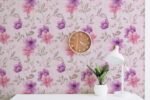 Watercolor aquarelle pink and purple floral pattern Peel and Stick Wallpaper Mural - Image 4