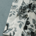 Set of 4 Handcrafted Linen Eggplant Napkins with Grey Rose Accents – Elegant Table Decor - Image 4