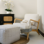 Handcrafted CG Hunter Square Striped Woven Ottoman Pouf - Artisanal Style & Versatile Comfort - Image 2