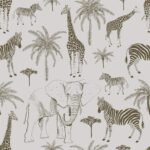 Safari Chic Animal Print Wallpaper - Elegant African Wildlife Illustrations - Image 2