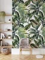 Green Tropical Leaves Self Adhesive Wallpaper - Image 3