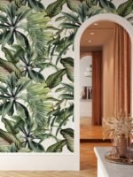 Green Tropical Leaves Self Adhesive Wallpaper - Image 4