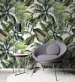 Green Tropical Leaves Self Adhesive Wallpaper - Image 5