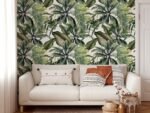 Green Tropical Leaves Self Adhesive Wallpaper - Image 6