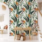 Tropical Banana Leaf & Bird of Paradise Wallpaper - Image 3