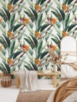 Tropical Banana Leaf & Bird of Paradise Wallpaper - Image 5